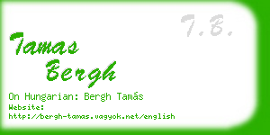 tamas bergh business card